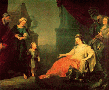 Pin, XVIII, Hogarth, William, Moiss y la hija del faran, 1746