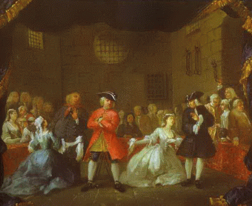 Pin, XVIII, Hogarth, William, Opera del Mendigo di John Gay, otra versin, Tate Gallery, Londres, 1731 