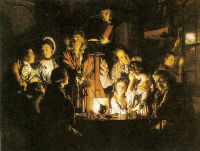 Pin, XVIII, Wrigt, Joseph, Experimento con un pjaro  en mquina neumtica, National Gallery, Londres