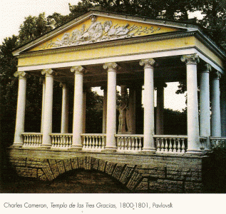 Arq, XIX, Cameron, Charles, Templo de las Tres Gracias, Paulousk, 1800-1801