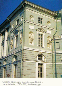 Arq, XVIII, Quareghi, Giacomo, Teatro Ermitage, detalle, fachada, San Petersburgo, 1783-1787