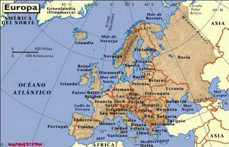 Mapa, Europa Fsico-Poltico