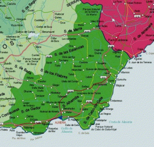 Geo, Econmica, Comunicaciones, Terrestres, Carretera, Almera, mapa, Andaluca