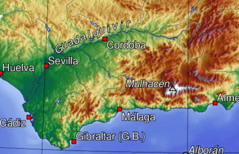 Geo, Andaluca, Cartografa, Relieve