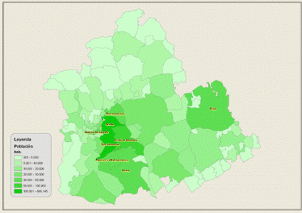 Geo, Andaluca, Humana, Poblacin, Mapa 2007