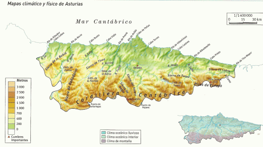 Geo, Asturias, Clima, Mapa