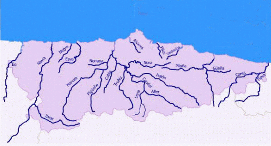 Fsica, Hidrografa, Ros, Mapa, Asturias