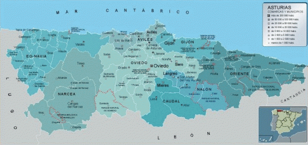 Humana, Poblamiento, Municipios, Asturias