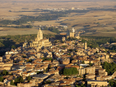 Geo, Castilla-Len, Humana, Poblamiento, Urbano, Vista area, Segovia