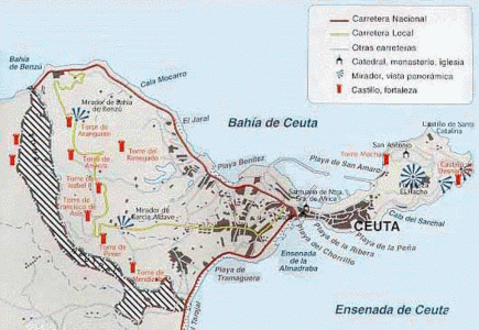 Geo, Ceuta, Fsica, Mapa