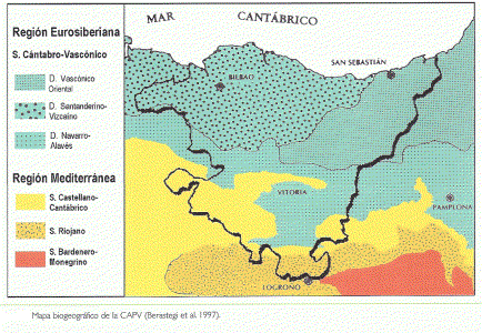 Fsica, Euskadi, Vegetacin, Zonas, Mapa