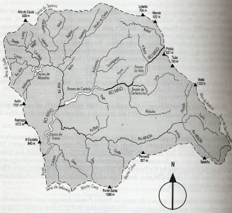 Geo, Galicia, Fsica, Hidrografa, Continental, Ros, Ro Mio y Afluentes, Cuenca, Mapa
