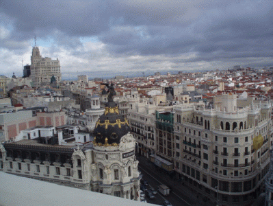 Geo, Madrid, Humana, Poblamiento, Gran Va desde la terraza del Crculo de Bellas Artes