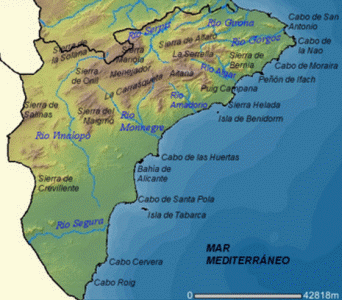 Geo, Murcia, Fsica, Relieve, Mapa