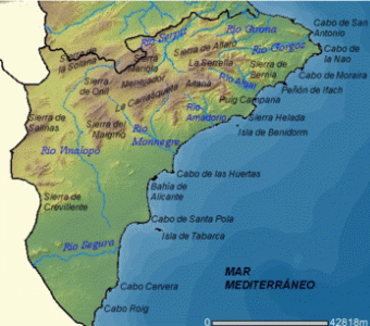 Fsica, Valenciana, Relieve, Mapa