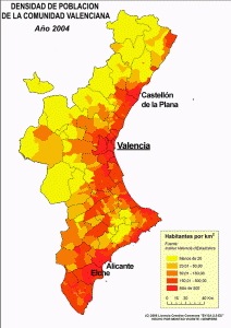 Humana, Valenciana, Poblacin, Densidad, Mapa