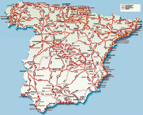 Comunicaciones, Carreteras, Mapa, Espaa