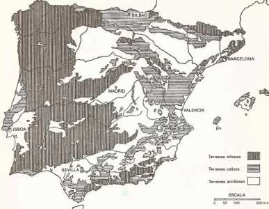 Geo, Fsica, El roquedo en la Pennsula Ibrica, , M. de Tern, Sol Sabars y Otros, Geografa General de Espaa y Portugal, 1978
