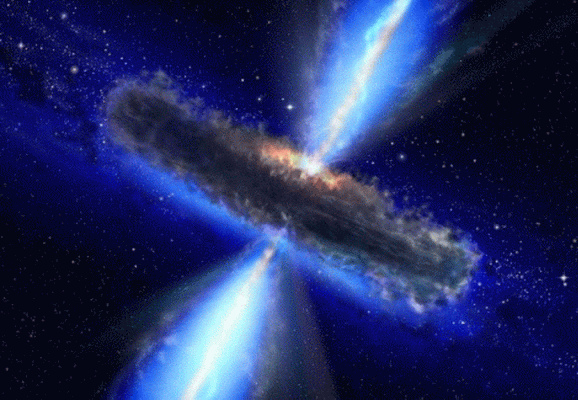 Universo Agujero Negro Alimentado por una Nube de Polvo