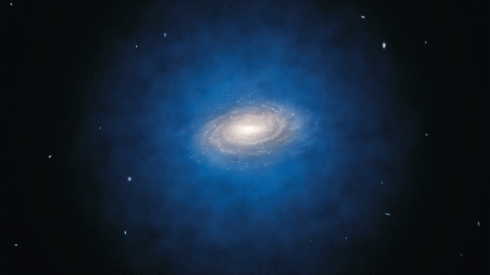 Universo Materia oscura que rodea la Via lactea Ilustracion