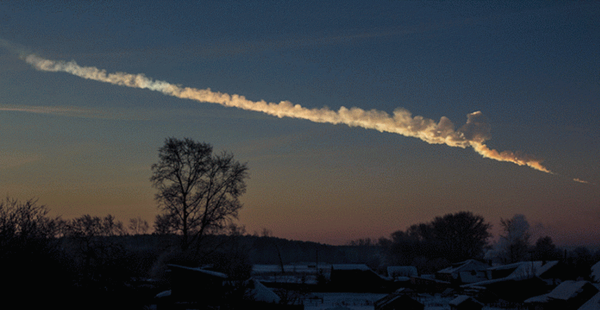 Universo Meteoritos Rastro del meteoritode los Urales 2013
