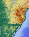 Fisica Relieve Sierras del Sudeste Mapa Brasil