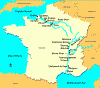 Fisica Hidrografia Rios Rodano y Sena Mapa Francia