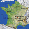 Fisico-Politico Mapa Francia