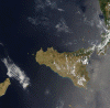 Fisica Vulcanismo Isla de Estromboli Islas Eolias NASA Satelite Italia